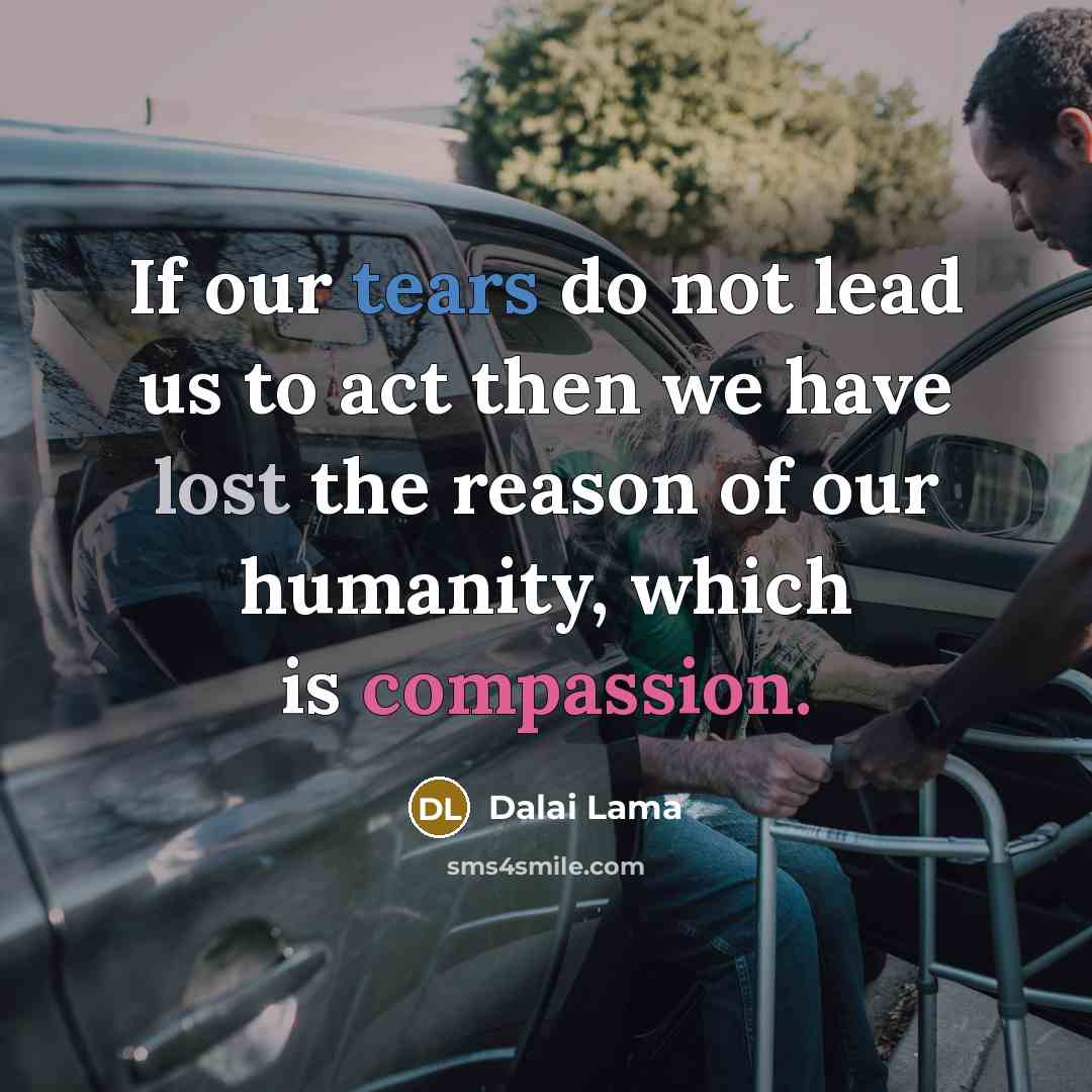 “If our tears do not lead us to act then…” quote by Dalai Lama