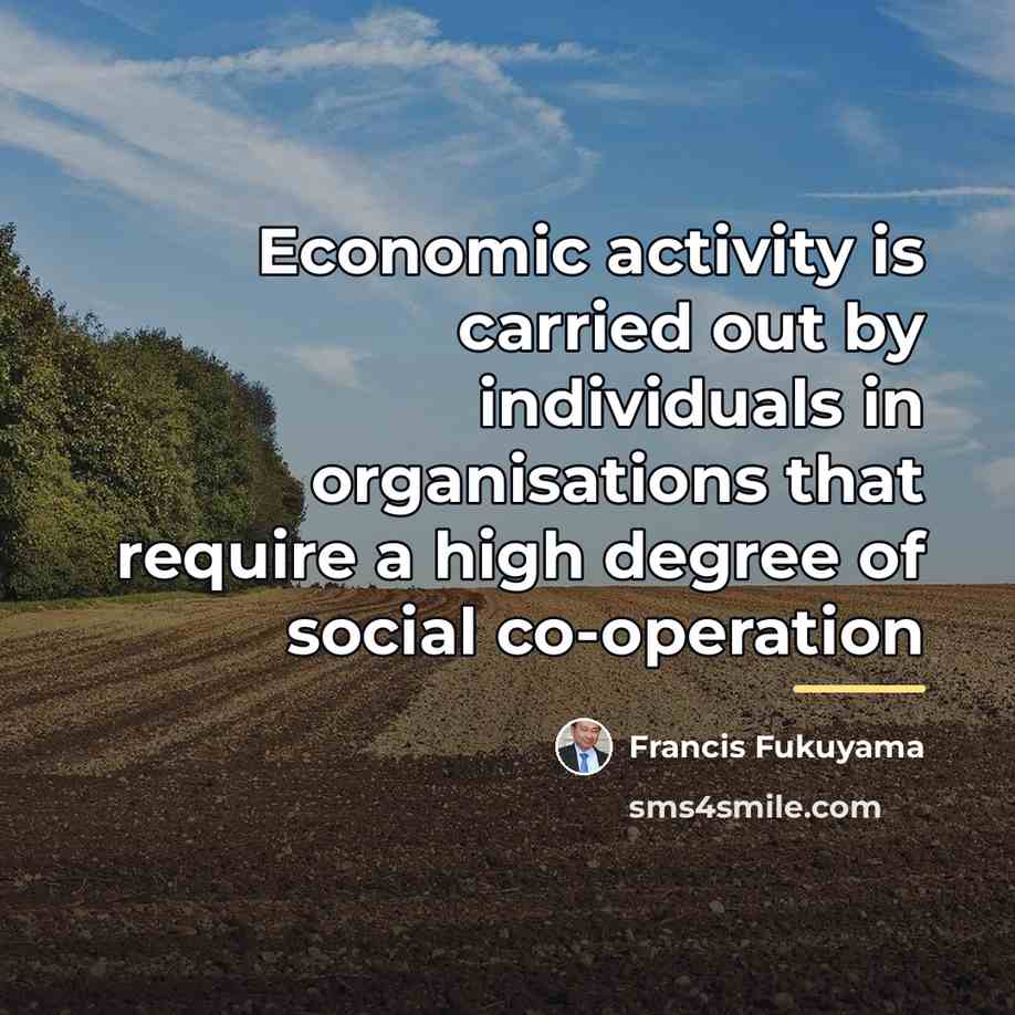 “Economic activity is carried out by individuals in organisations that…” quote by Francis Fukuyama