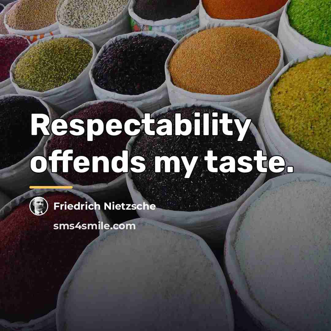 “Respectability offends my taste.…” quote by Friedrich Nietzsche