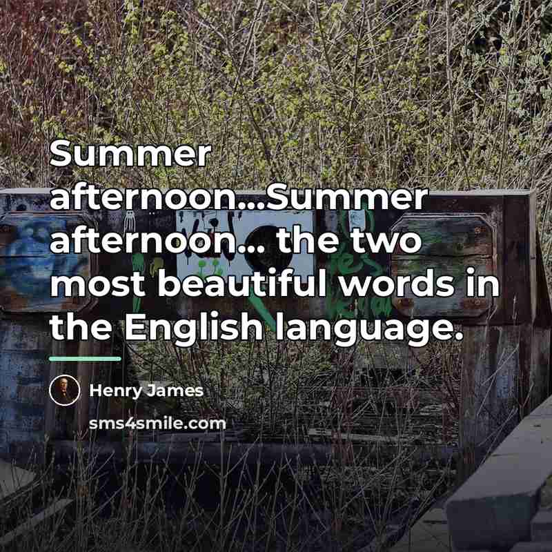 “Summer afternoon...Summer afternoon... the two most beautiful words in the…” quote by Henry James