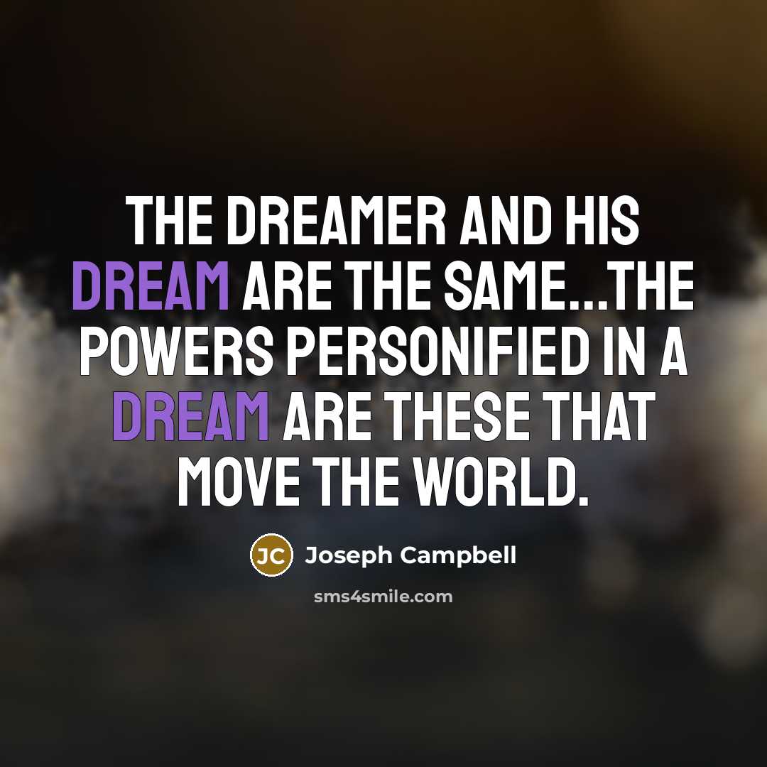 “The dreamer and his dream are the same...the powers personified…” quote by Joseph Campbell