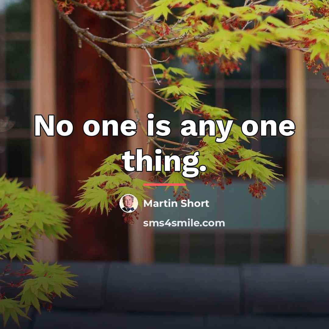 “No one is any one thing.…” quote by Martin Short