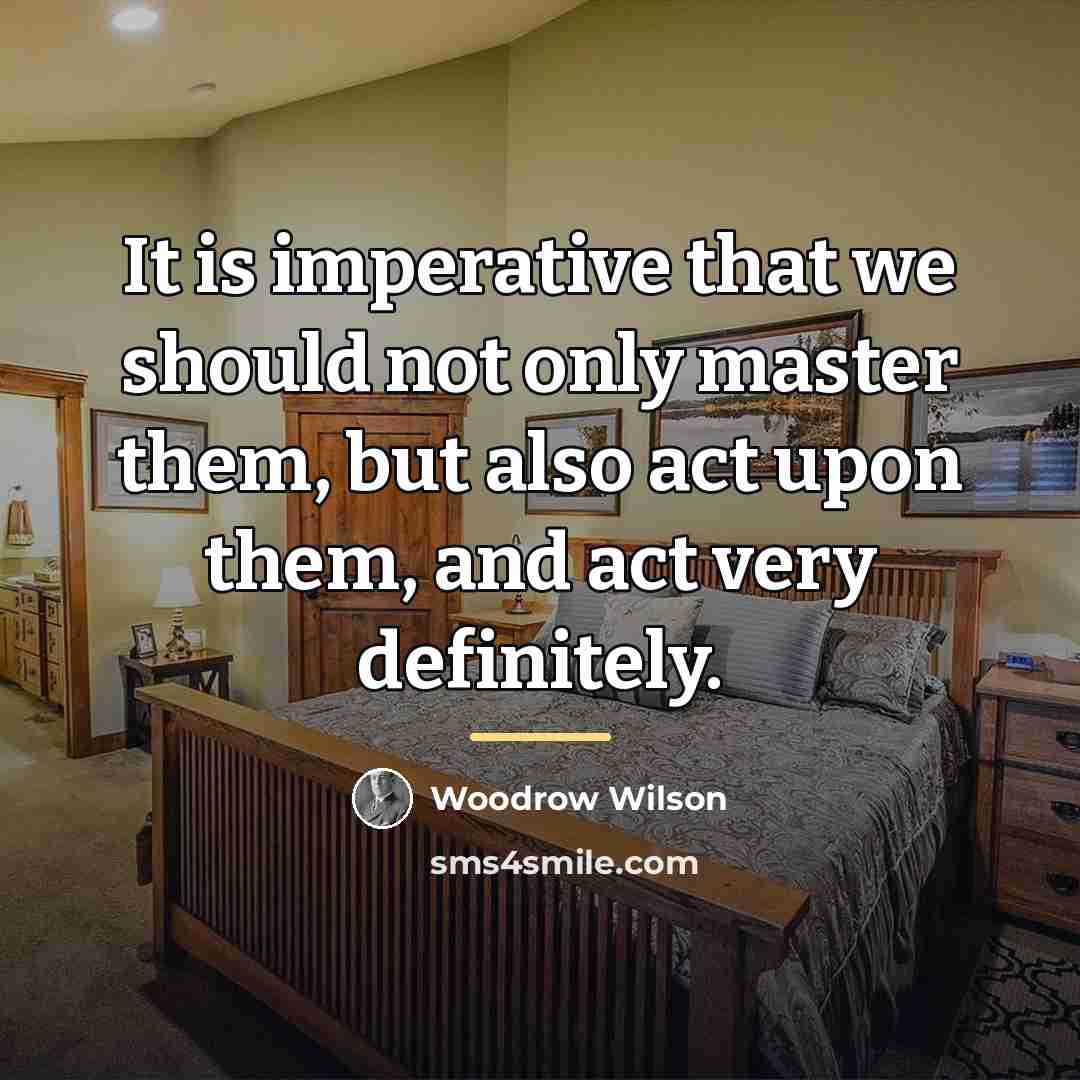 “It is imperative that we should not only master them,…” quote by Woodrow Wilson