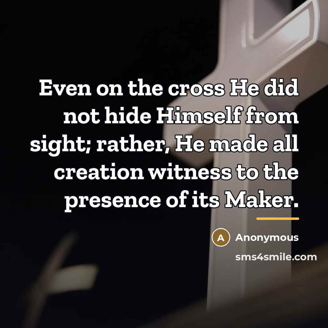 “Even on the cross He did not hide Himself from…” quote by Anonymous