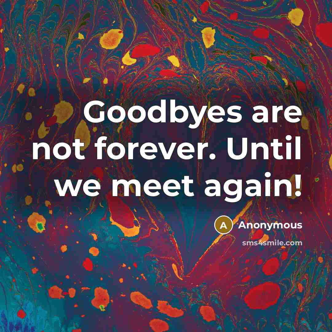 “Goodbyes are not forever. Until we meet again!” quote by Anonymous