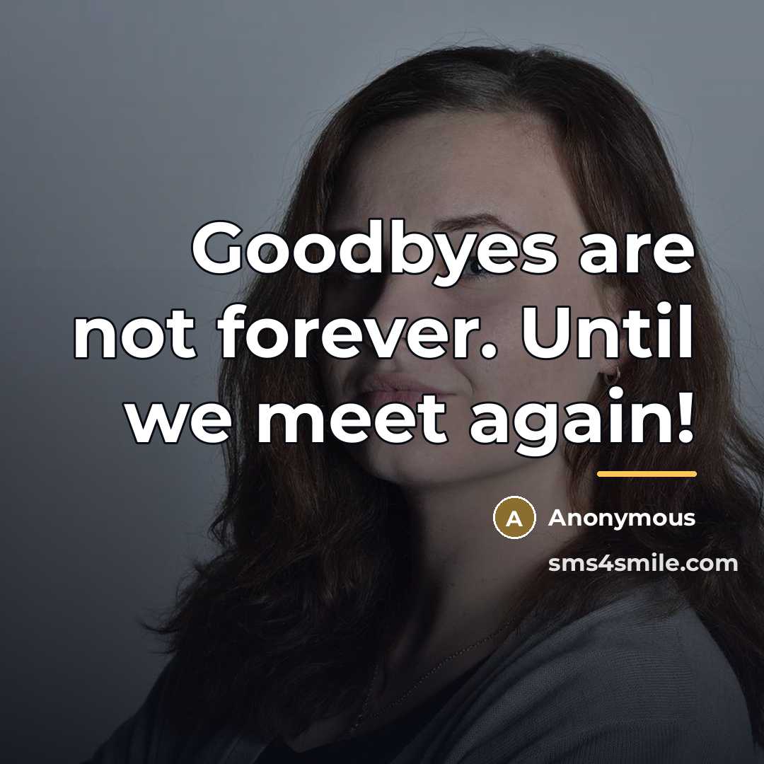 “Goodbyes are not forever. Until we meet again!…” quote by Anonymous