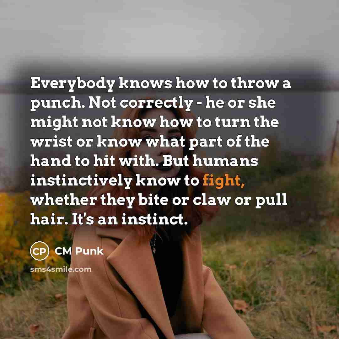 “Everybody knows how to throw a punch. Not correctly -…” quote by CM Punk