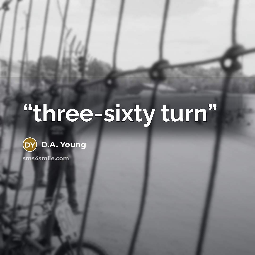 “three-sixty turn” quote by D.A. Young