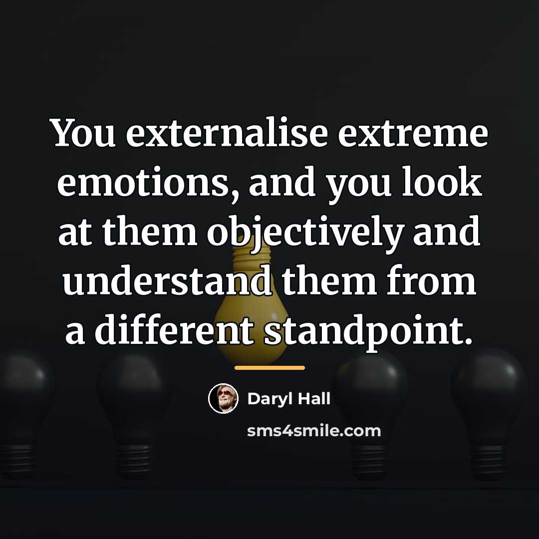 “You externalise extreme emotions, and you look at them objectively…” quote by Daryl Hall