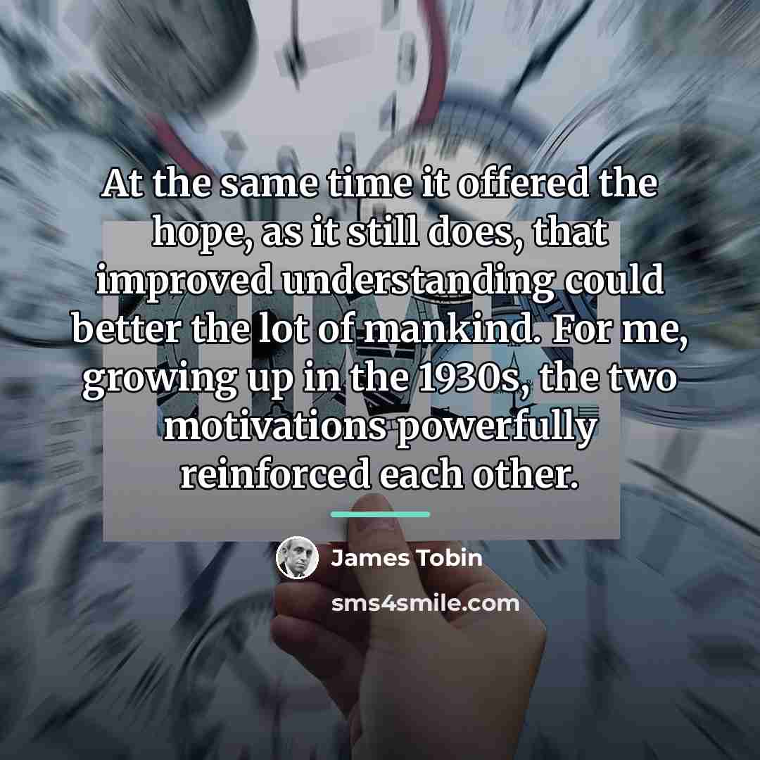 “At the same time it offered the hope, as it…” quote by James Tobin