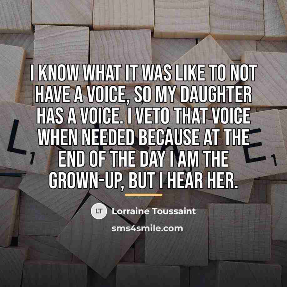 “I know what it was like to not have a…” quote by Lorraine Toussaint