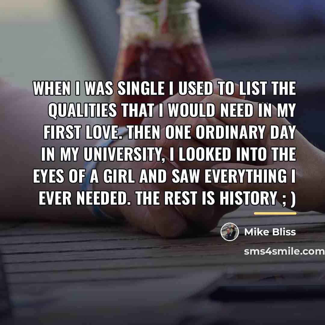 “When I was single I used to list the qualities…” quote by Mike Bliss