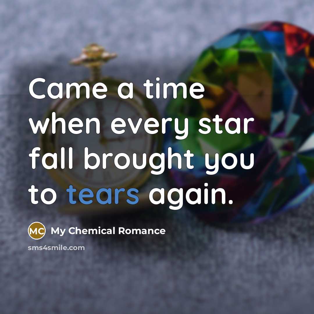 “Came a time when every star fall brought you to…” quote by My Chemical Romance
