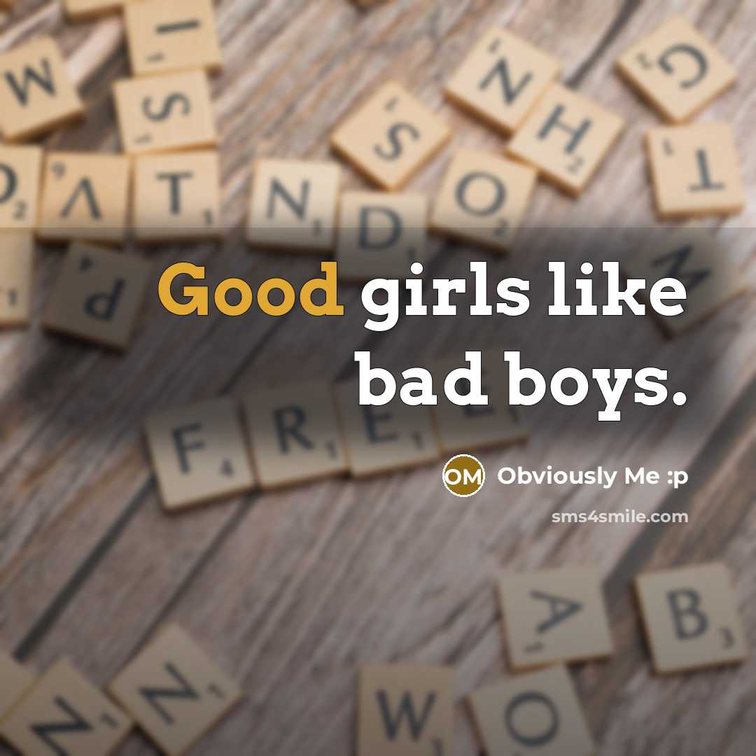 “Good girls like bad boys.…” quote by Obviously Me :p