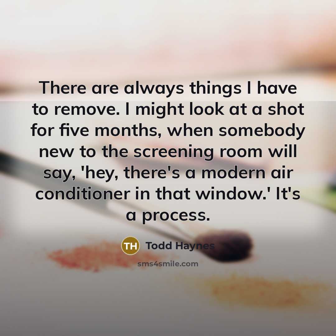 “There are always things I have to remove. I might…” quote by Todd Haynes