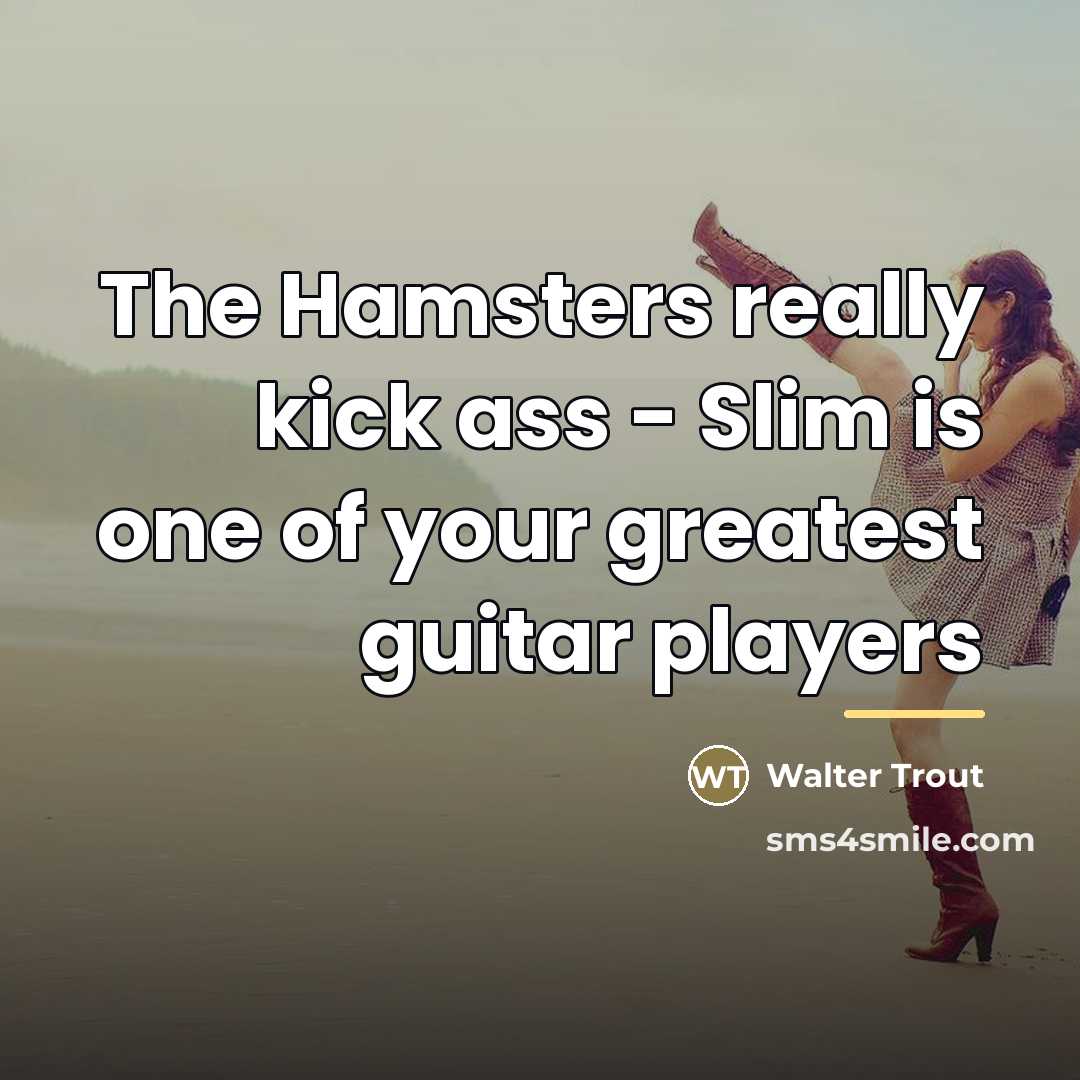 “The Hamsters really kick ass - Slim is one of…” quote by Walter Trout