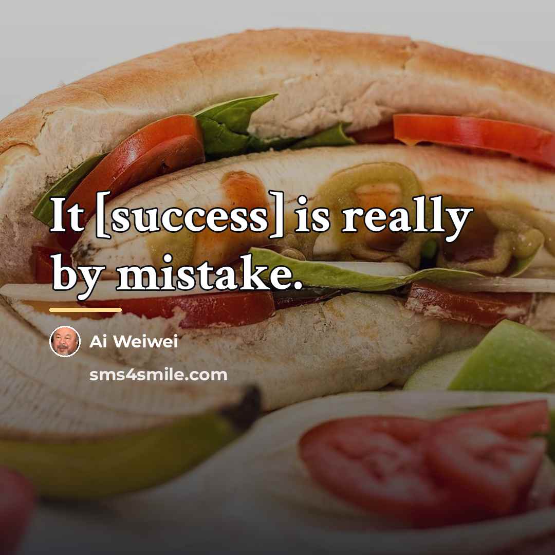 “It [success] is really by mistake.…” quote by Ai Weiwei