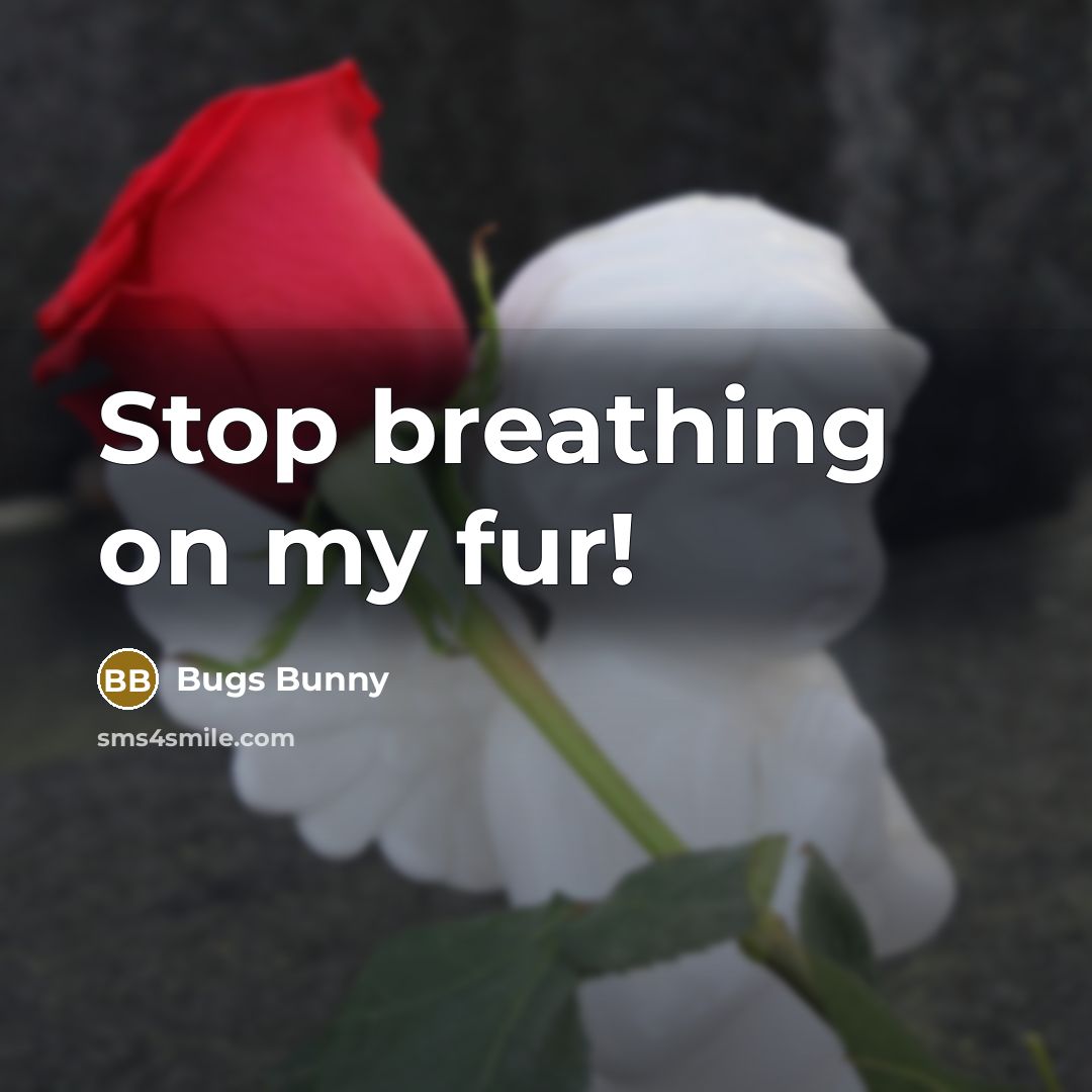 “Stop breathing on my fur!” quote by Bugs Bunny