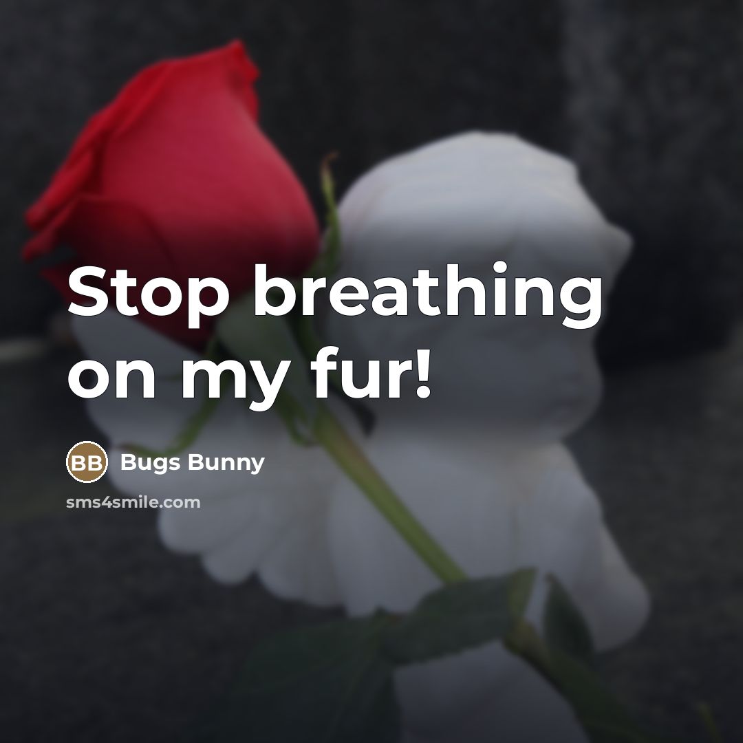 “Stop breathing on my fur!…” quote by Bugs Bunny