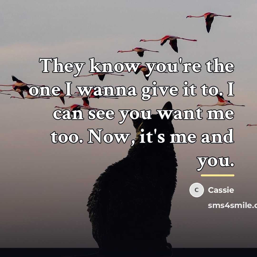 “They know you're the one I wanna give it to.…” quote by Cassie