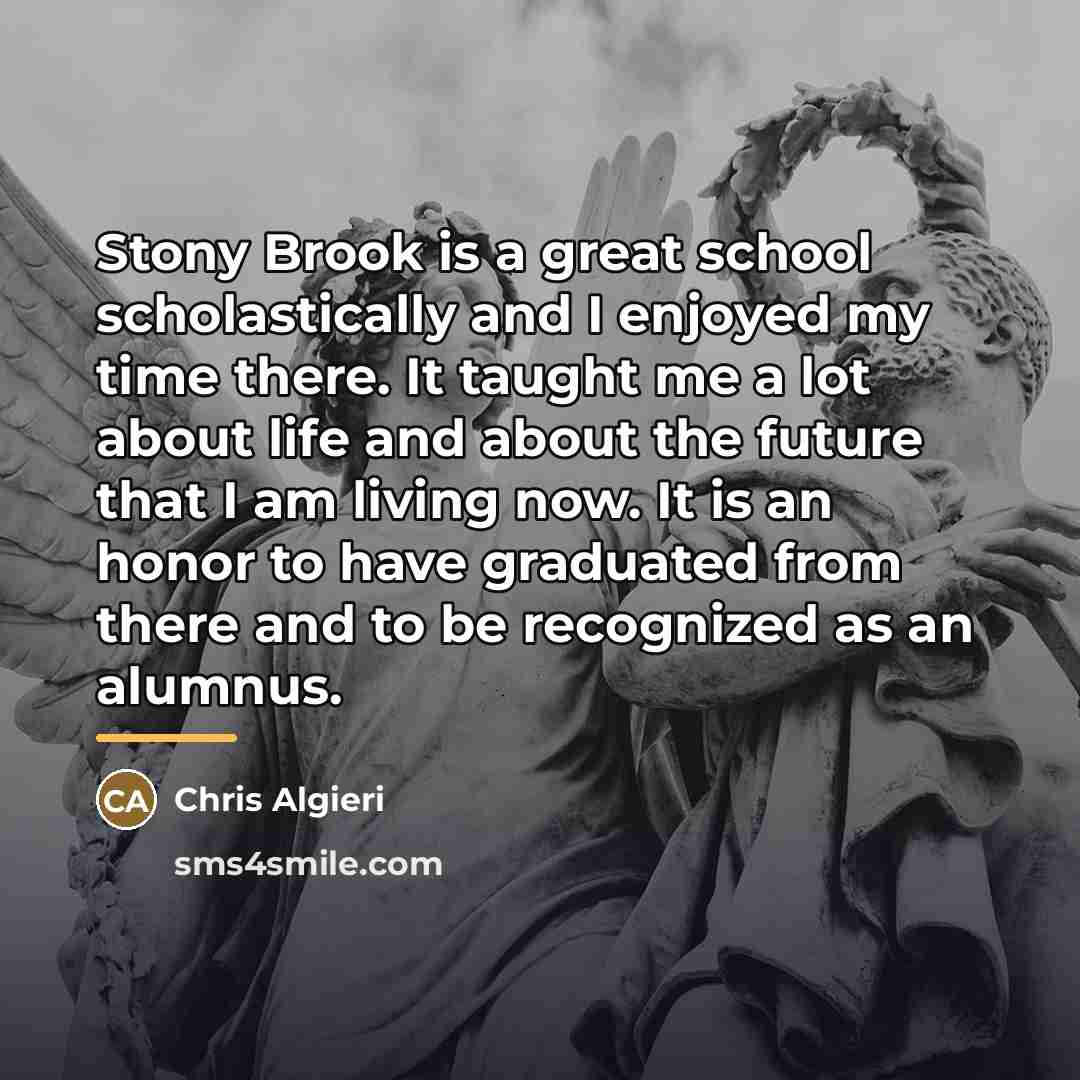 “Stony Brook is a great school scholastically and I enjoyed…” quote by Chris Algieri