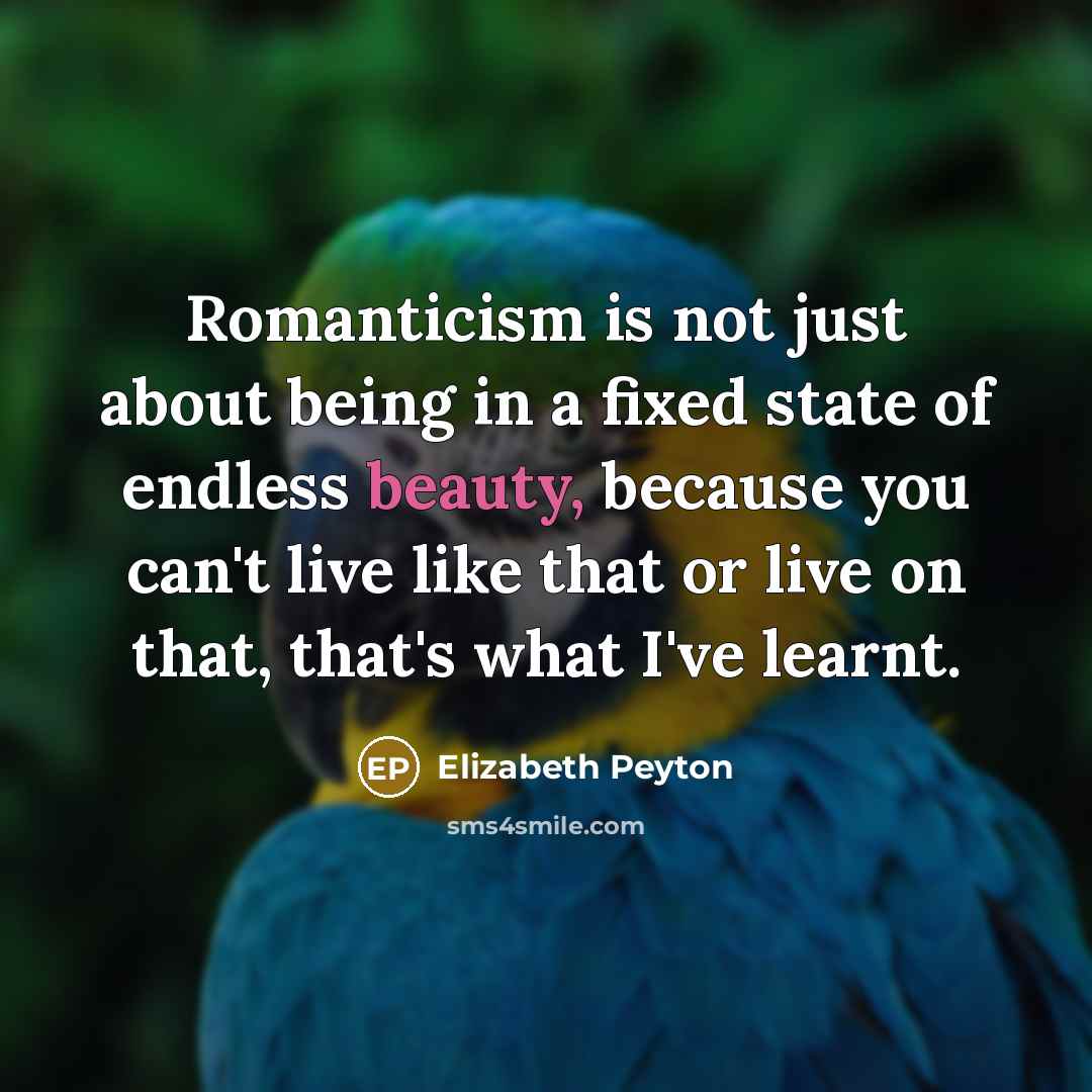“Romanticism is not just about being in a fixed state…” quote by Elizabeth Peyton