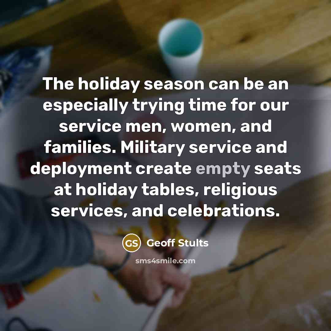“The holiday season can be an especially trying time for…” quote by Geoff Stults
