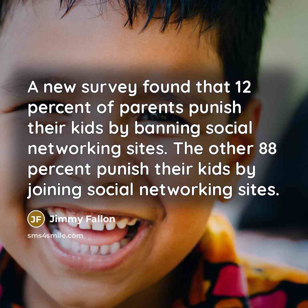 “A new survey found that 12 percent of parents punish…” quote by Jimmy Fallon