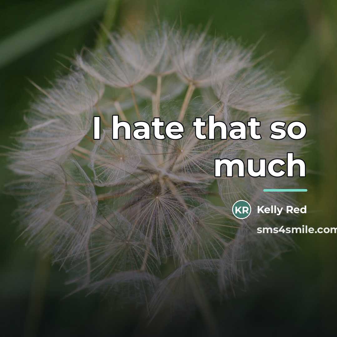 “I hate that so much…” quote by Kelly Red