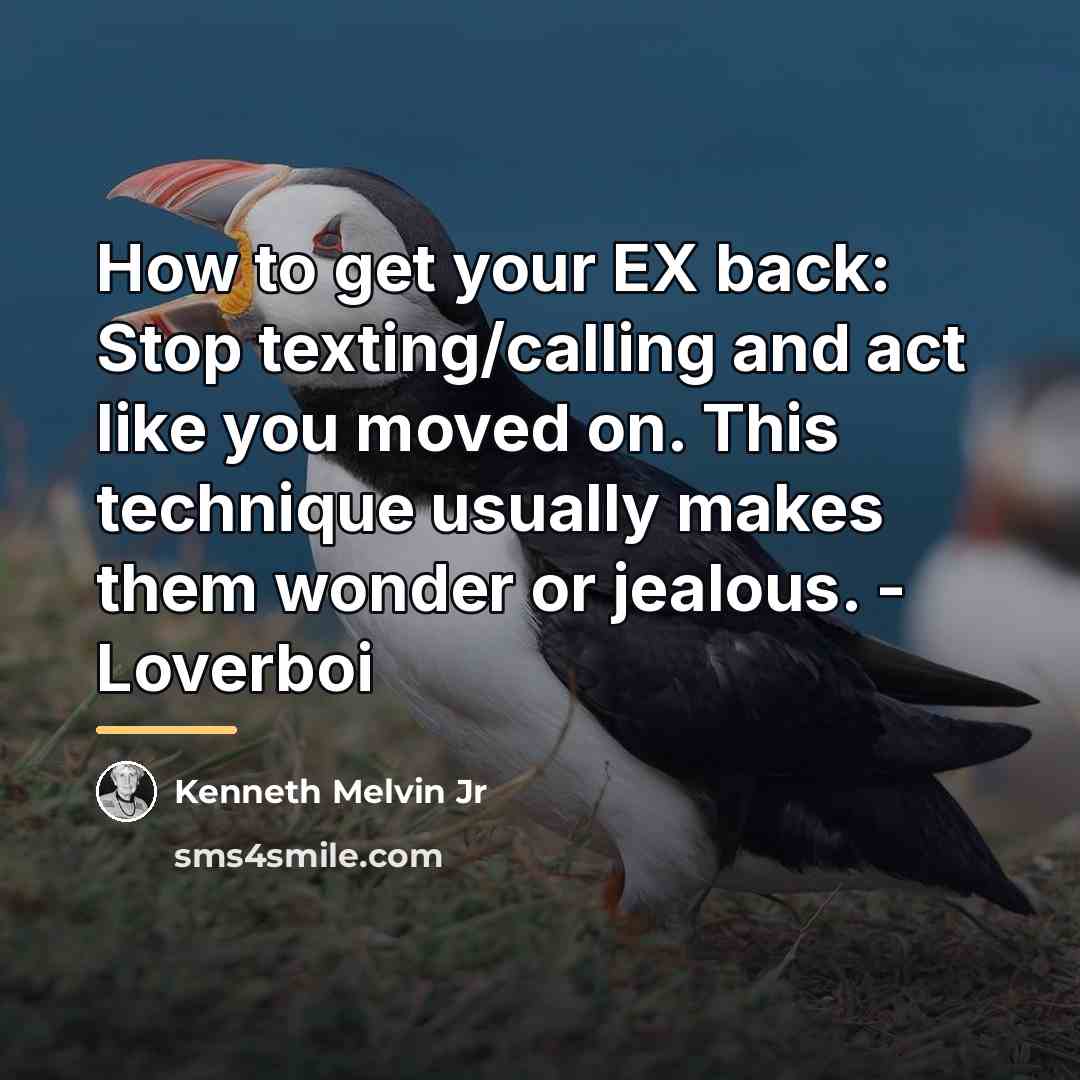 “How to get your EX back: Stop texting/calling and act…” quote by Kenneth Melvin Jr