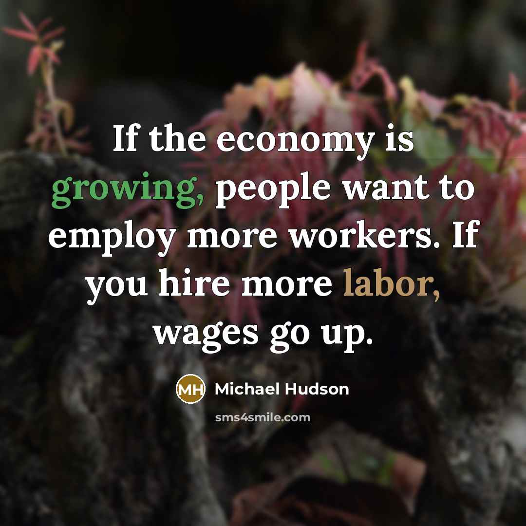 “If the economy is growing, people want to employ more…” quote by Michael Hudson