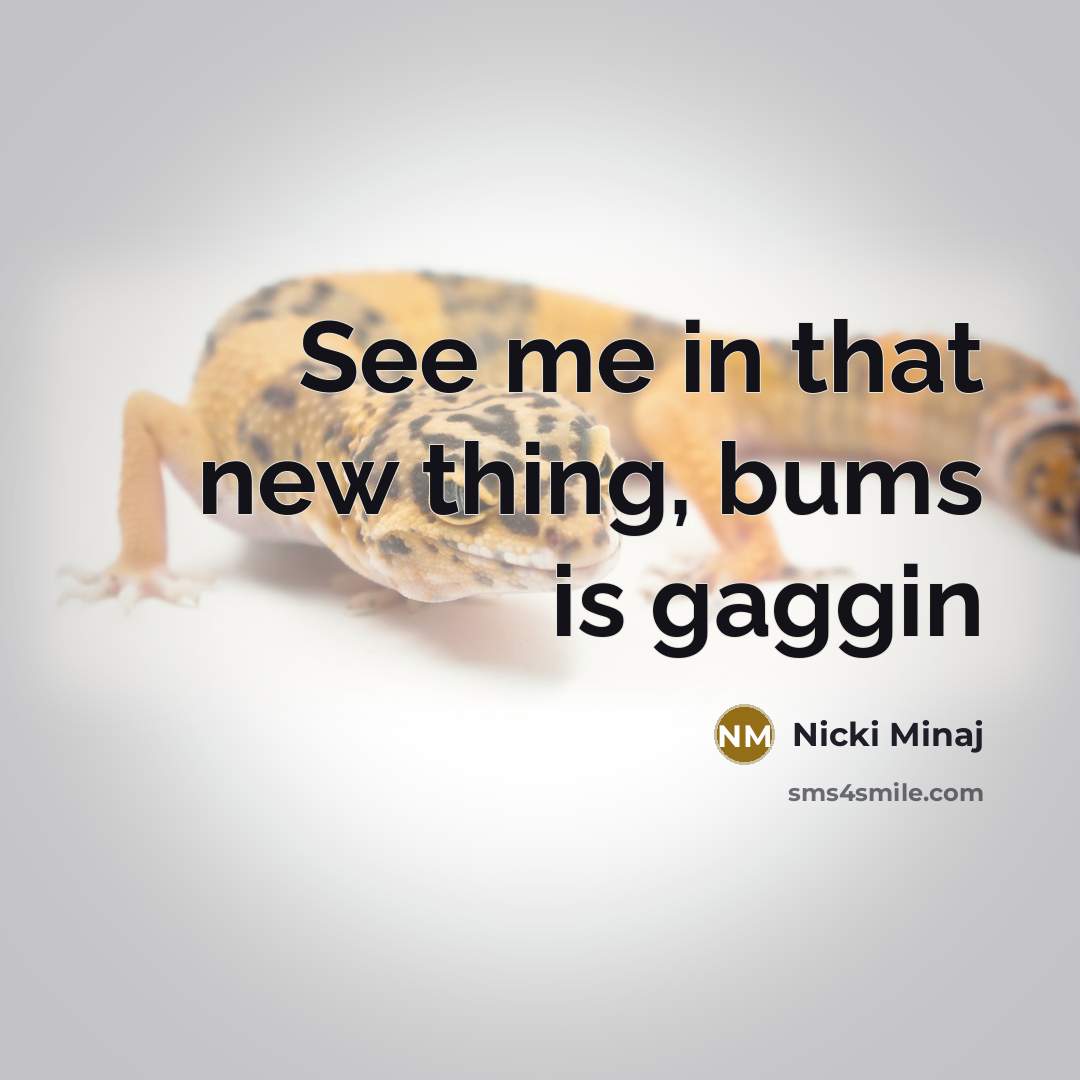 “See me in that new thing, bums is gaggin…” quote by Nicki Minaj