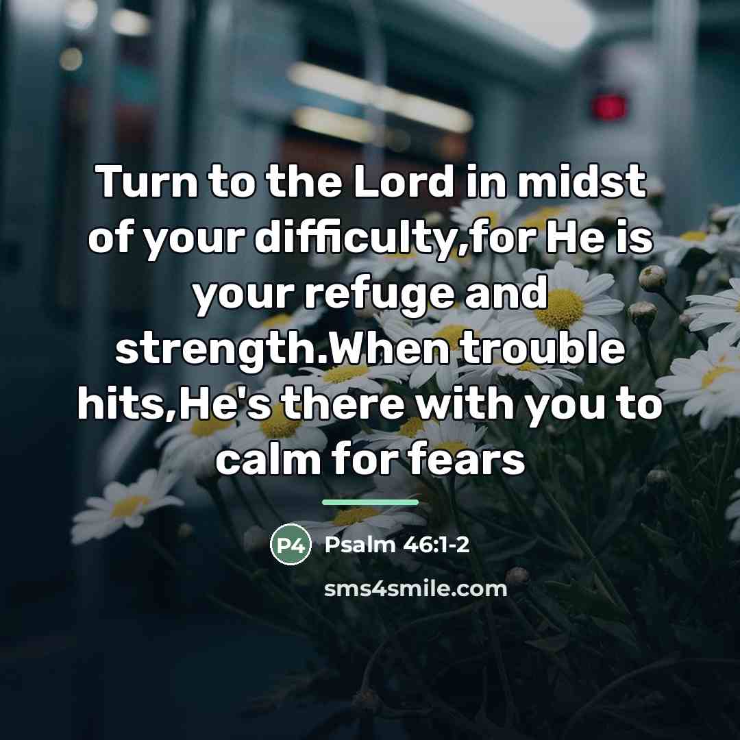 “Turn to the Lord in midst of your difficulty,for He…” quote by Psalm 46:1-2