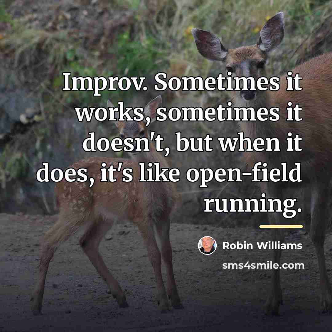 “Improv. Sometimes it works, sometimes it doesn't, but when it…” quote by Robin Williams
