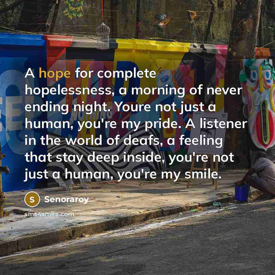 “A hope for complete hopelessness, a morning of never ending…” quote by Senoraroy