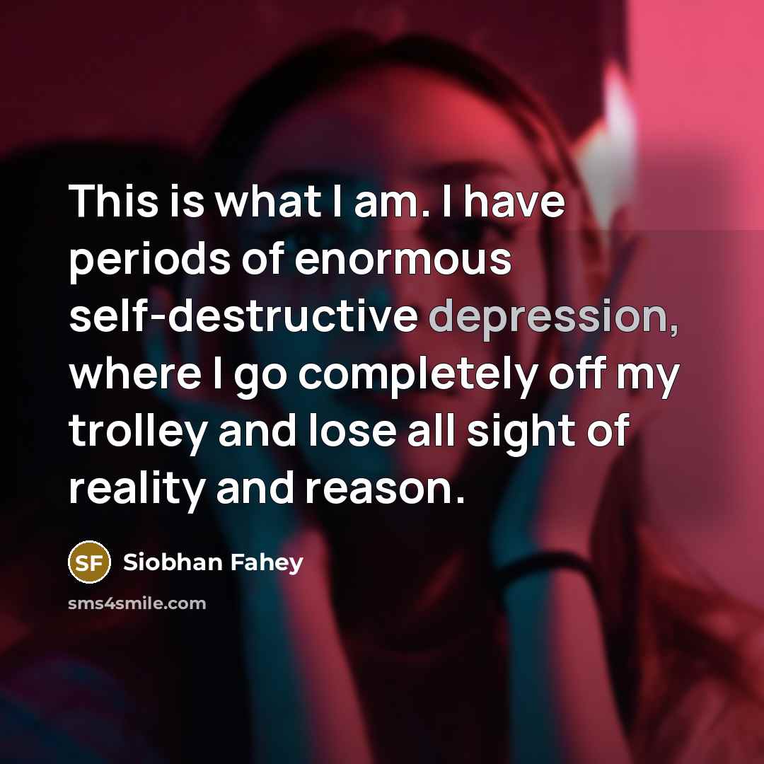 “This is what I am. I have periods of enormous…” quote by Siobhan Fahey