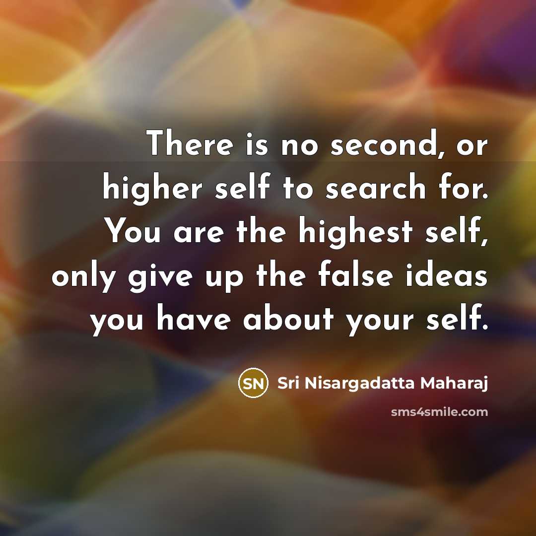 “There is no second, or higher self to search for.…” quote by Sri Nisargadatta Maharaj