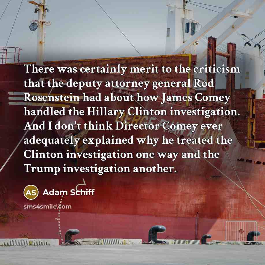 “There was certainly merit to the criticism that the deputy…” quote by Adam Schiff
