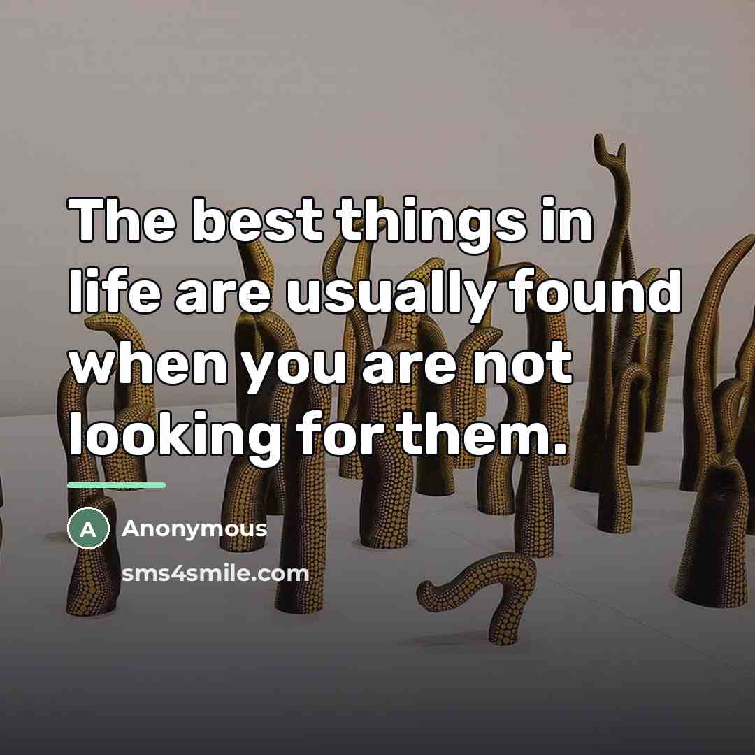 “The best things in life are usually found when you…” quote by Anonymous