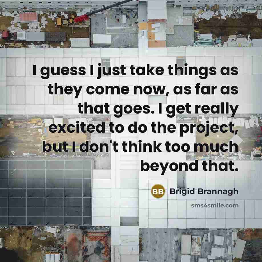“I guess I just take things as they come now,…” quote by Brigid Brannagh