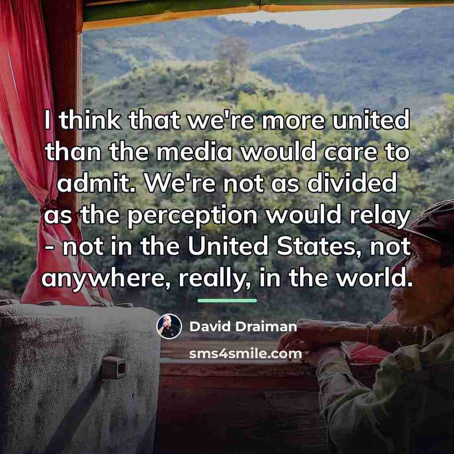 “I think that we're more united than the media would…” quote by David Draiman