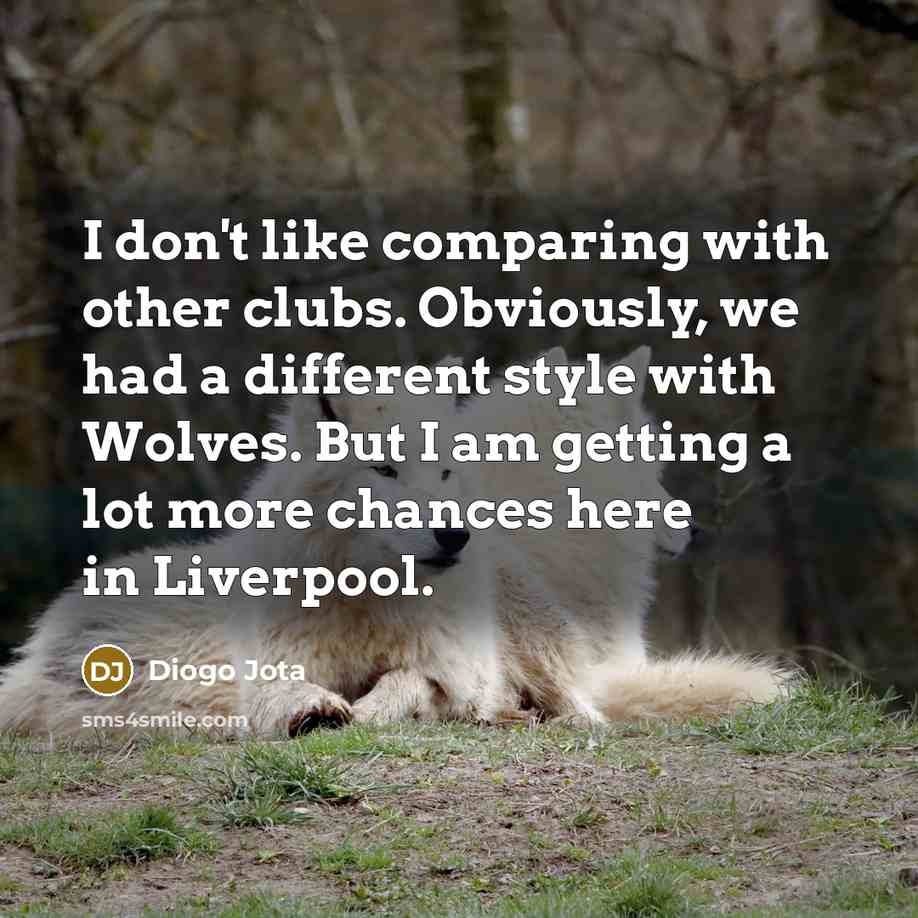 “I don't like comparing with other clubs. Obviously, we had…” quote by Diogo Jota