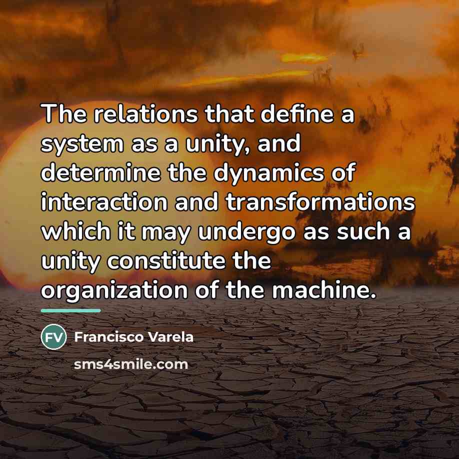 “The relations that define a system as a unity, and…” quote by Francisco Varela