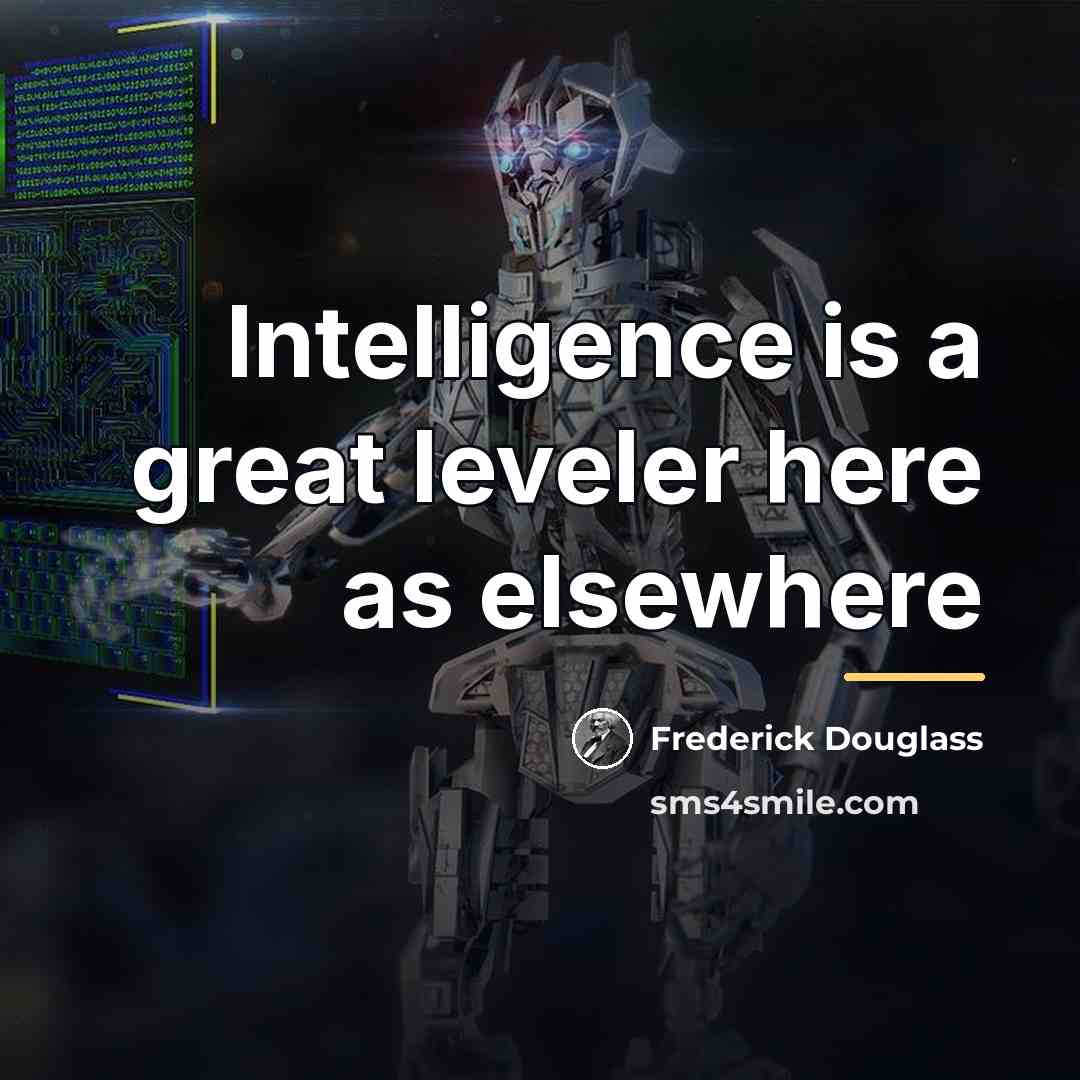 “Intelligence is a great leveler here as elsewhere…” quote by Frederick Douglass