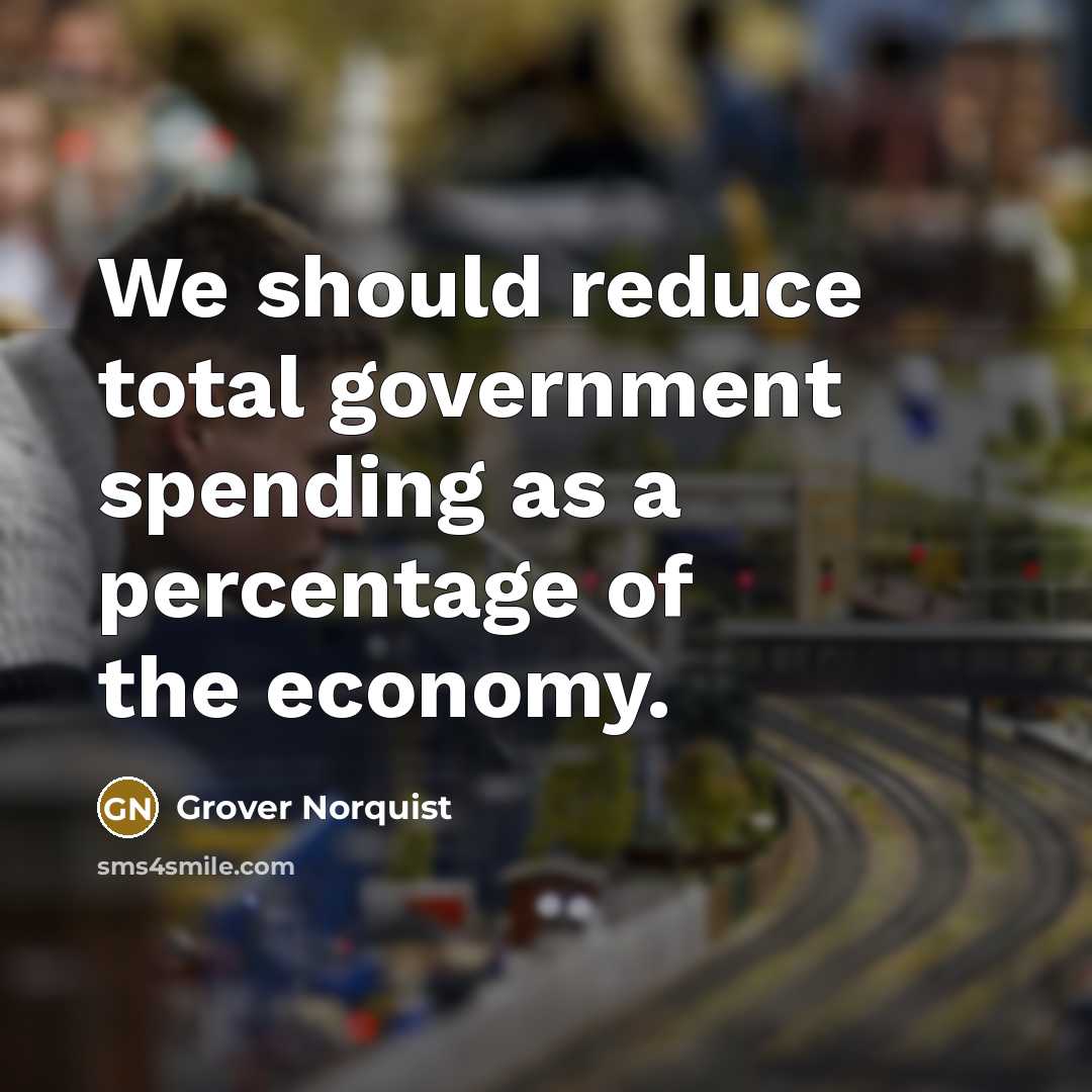 “We should reduce total government spending as a percentage of…” quote by Grover Norquist