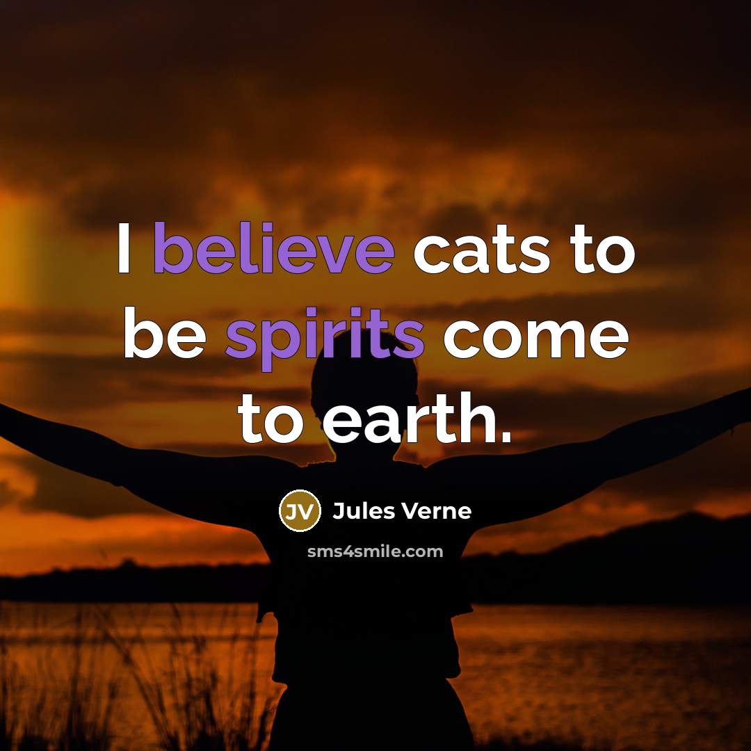 “I believe cats to be spirits come to earth.…” quote by Jules Verne