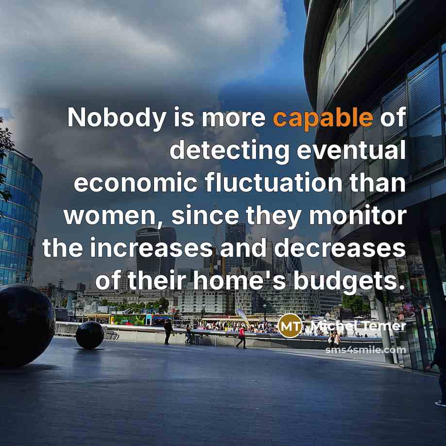 “Nobody is more capable of detecting eventual economic fluctuation than…” quote by Michel Temer