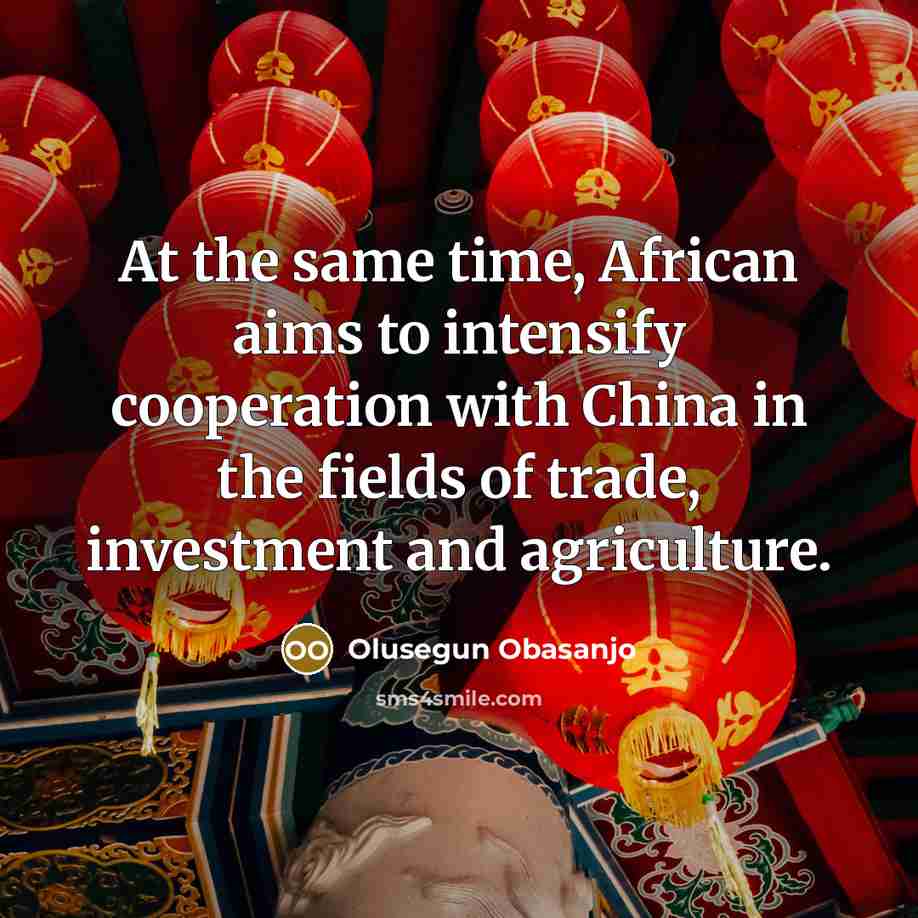 “At the same time, African aims to intensify cooperation with…” quote by Olusegun Obasanjo