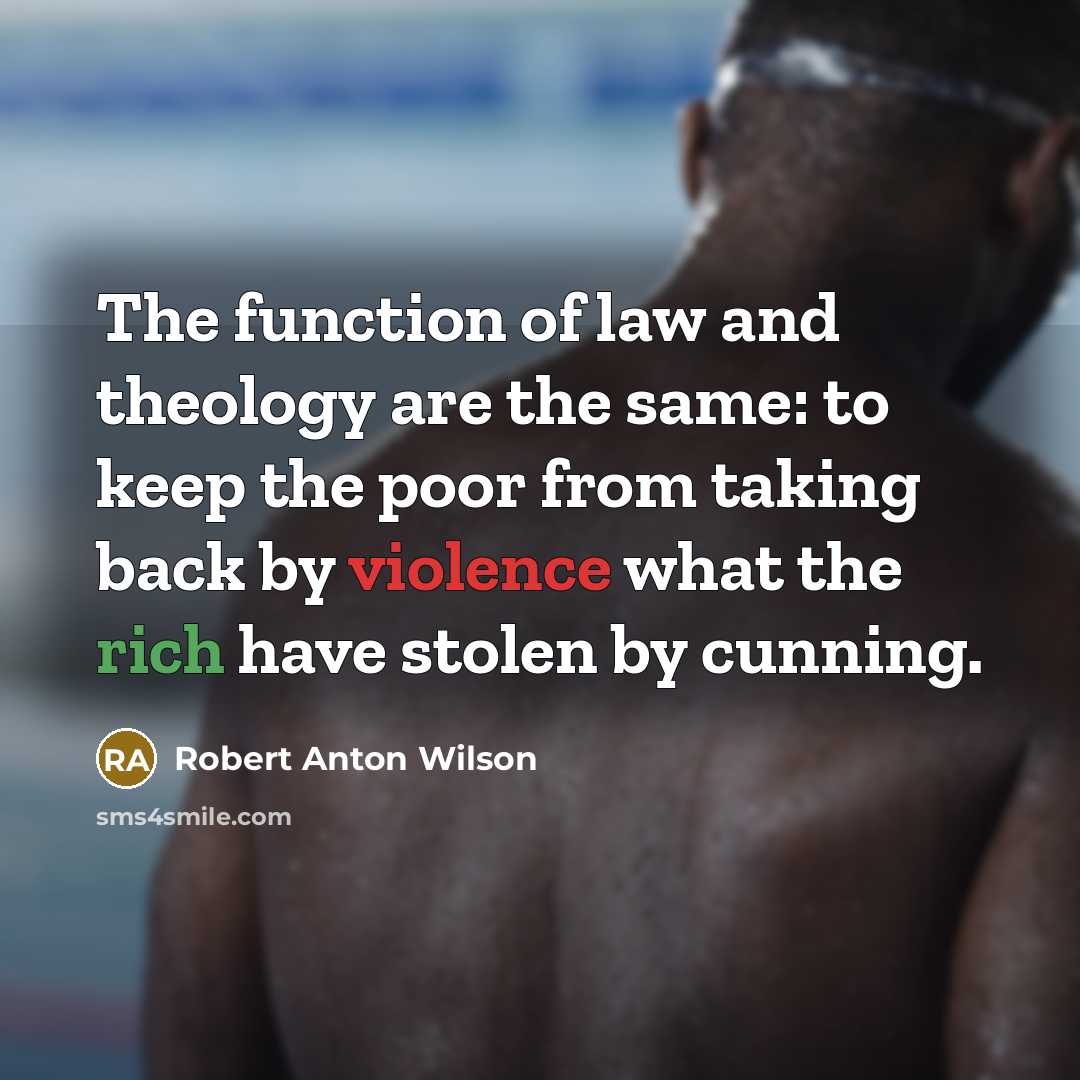 “The function of law and theology are the same: to…” quote by Robert Anton Wilson