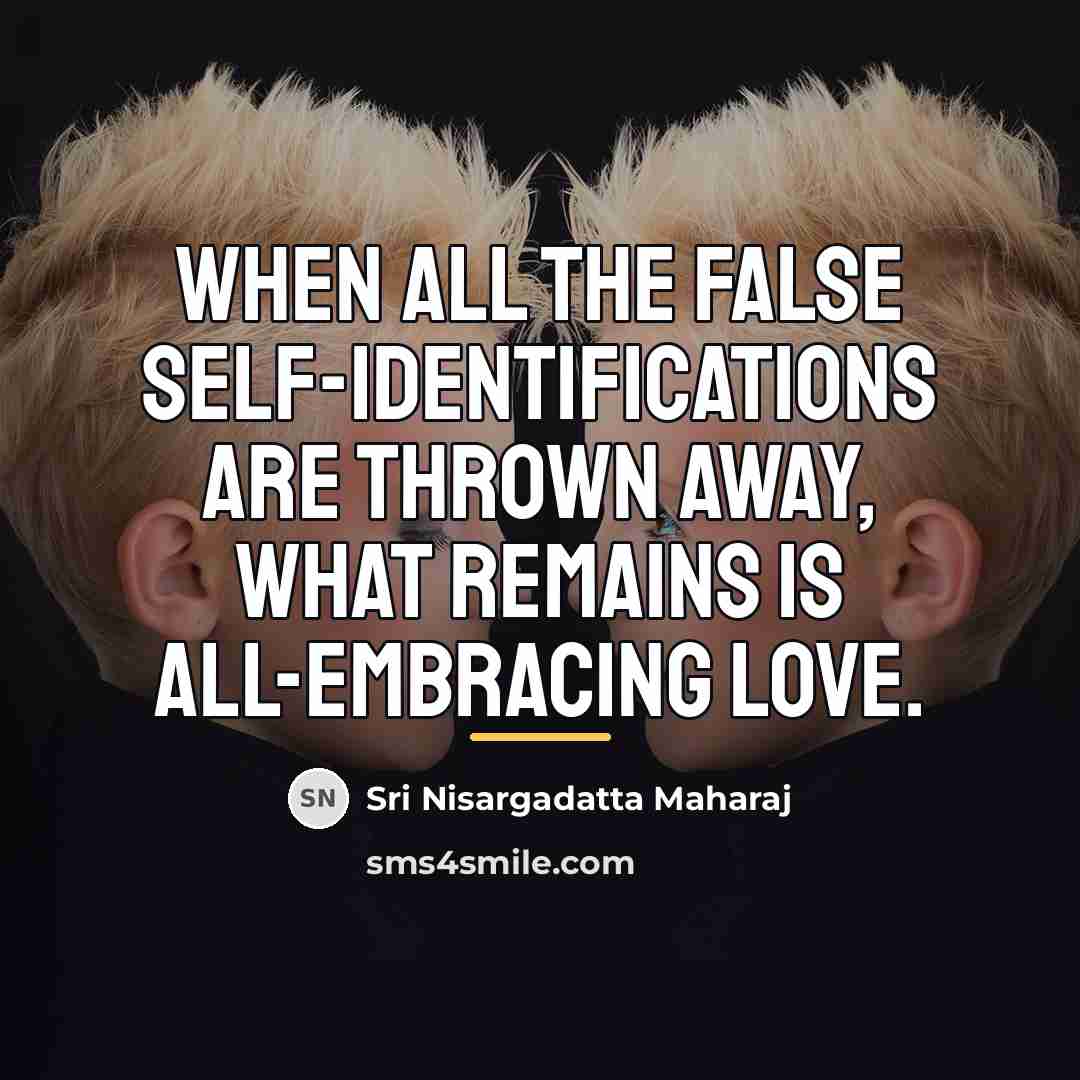 “When all the false self-identifications are thrown away, what remains…” quote by Sri Nisargadatta Maharaj